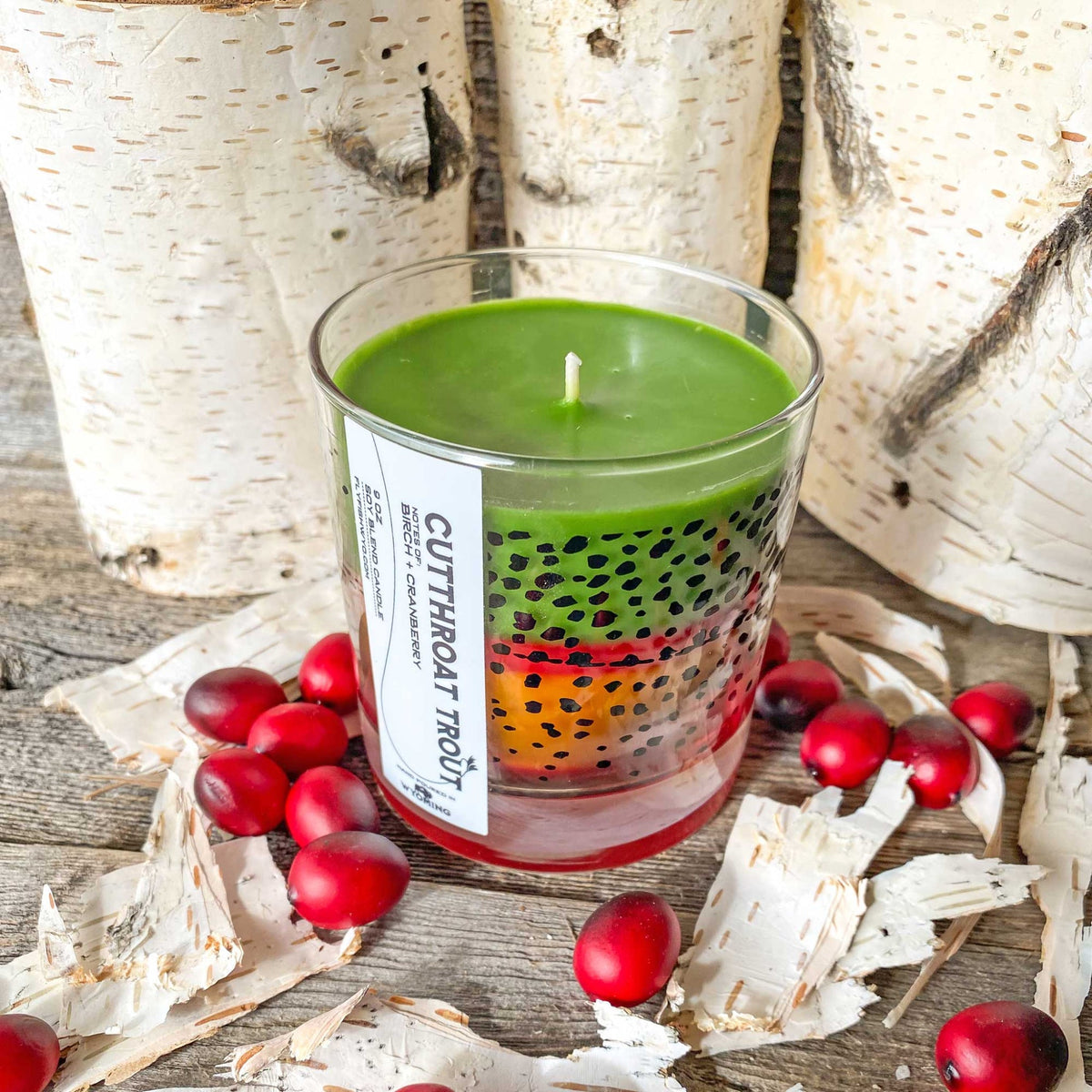 Wyoming Cutthroat Trout Pattern Candle