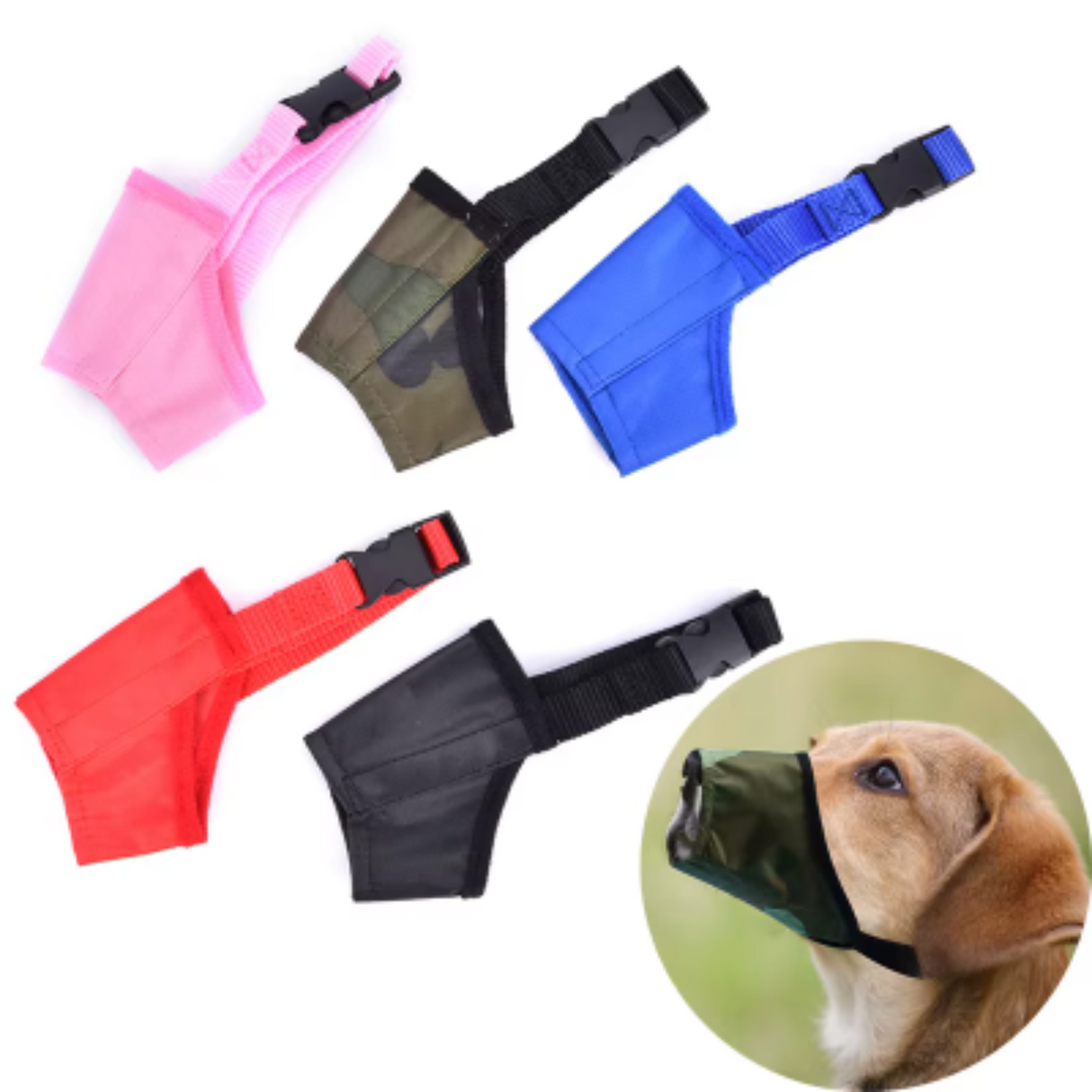 Bozal para perros S-XXL Bozal de cubierta suave para perros pequeños, medianos y grandes Bozal protector contra mordeduras y masticaciones con correa ajustable 