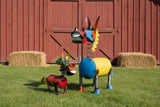 Colorful Medium  Metal Springy Donkey-Garden-Yard Art-Two Sizes