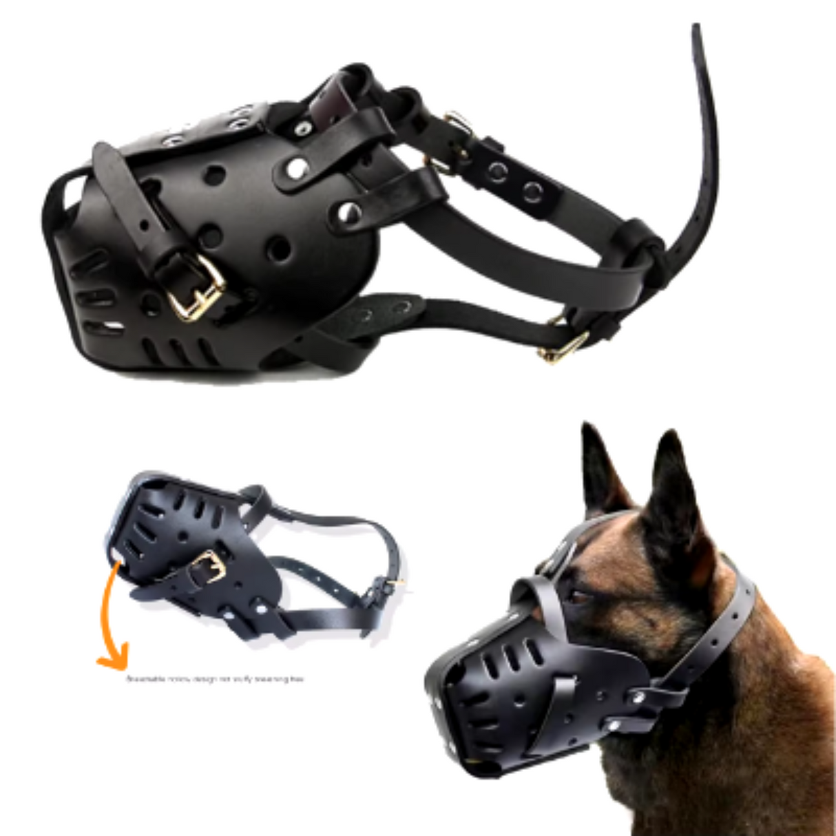 Bozales de cuero para perros, canastas para mascotas, bozales para perros pastores alemanes, dóberman, jaula antimordeduras para perros, máscaras de defensa para entrenamiento de perros pequeños y grandes