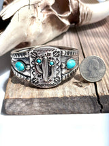 Western Cactus Stone Stretch Bracelet