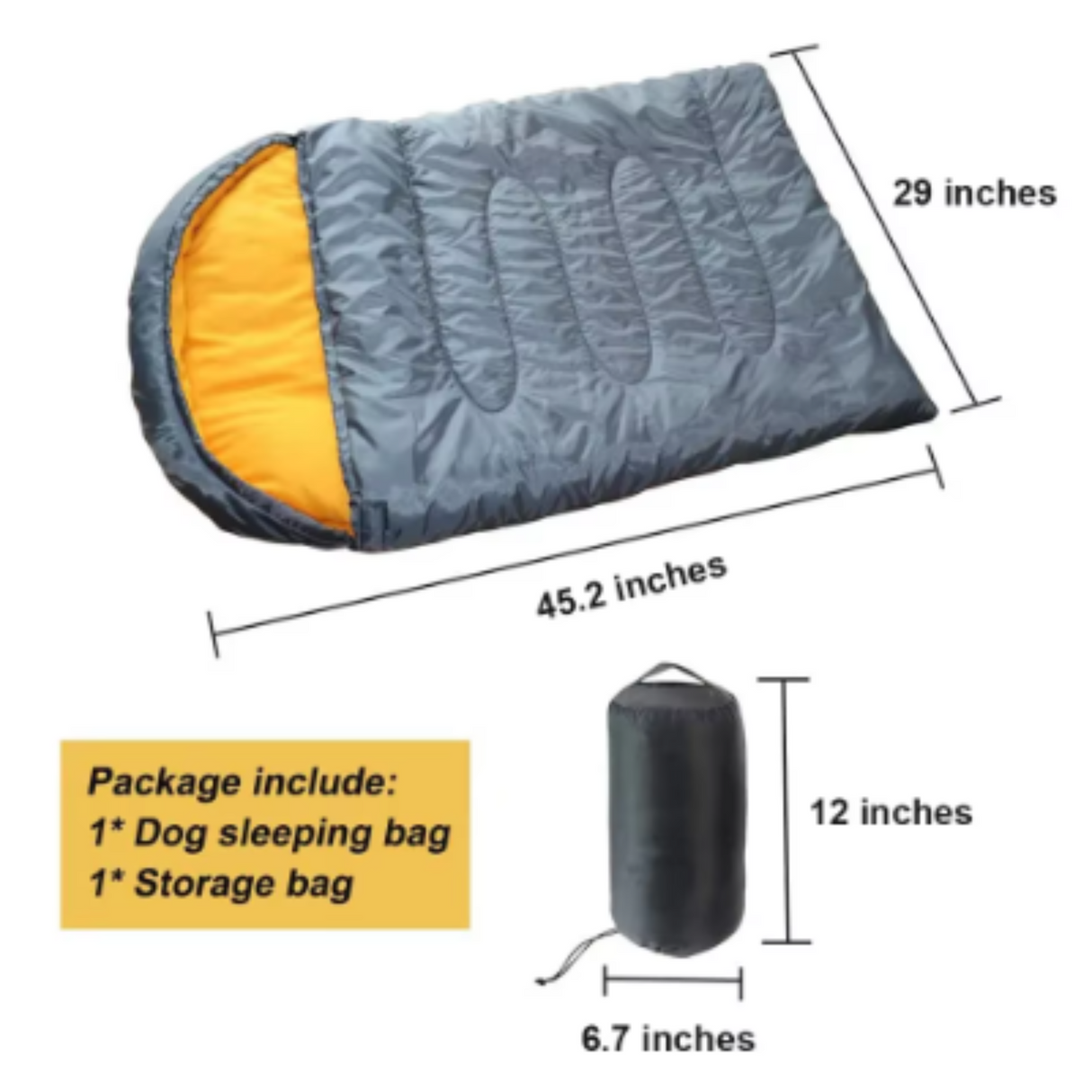 Dog Sleeping Bag Mat Waterproof Warm Large Portable Dog Bed with Storage Bag Indoor Outdoor Travel Camping Hiking Backpacking